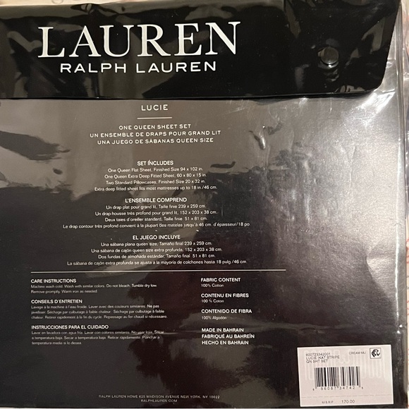 Bundle of Ralph Lauren Lucie bedding sheet set and duvet cover set 7 pieces set - Picture 12 of 12